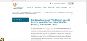 Providing Employers with Better Means to Hire Persons with Disabilites